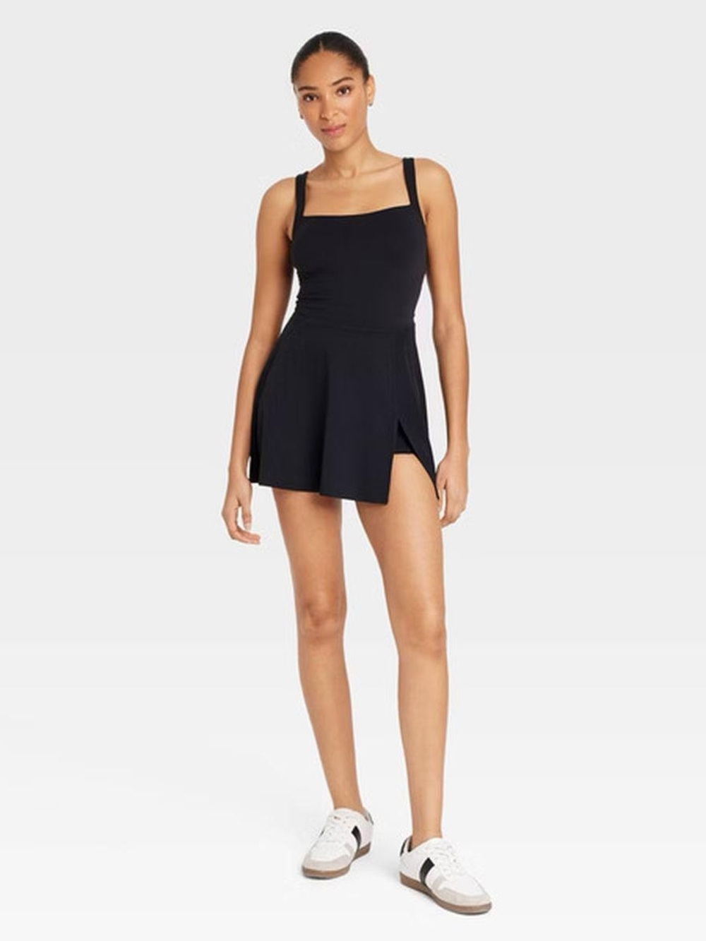 JoyLab Black Athletic Dress Romper Built-In Shorts